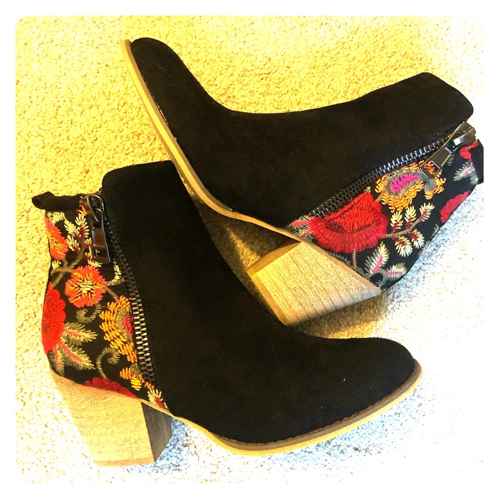 Embroidered booties